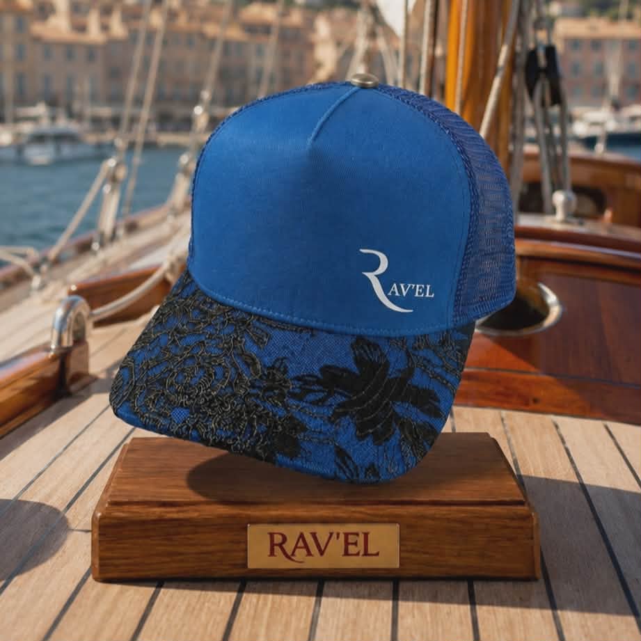 Blue Riviera: Casquette bleue Trucker premium en édition limitée collab Makaĩ