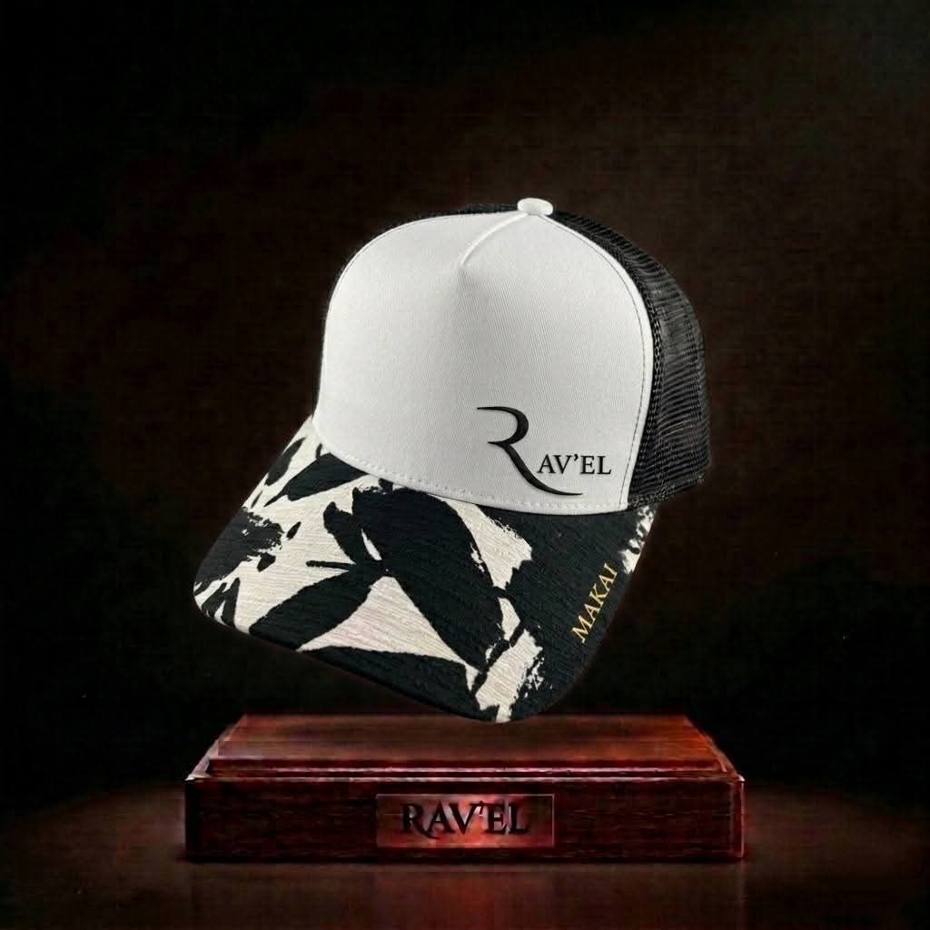 Black And White: Casquette noire/blanche Trucker premium en édition limitée collab Makaĩ