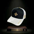 Casquette fleur de lys noire/blanche et doré premium en édition limitée à 83 exemplaires