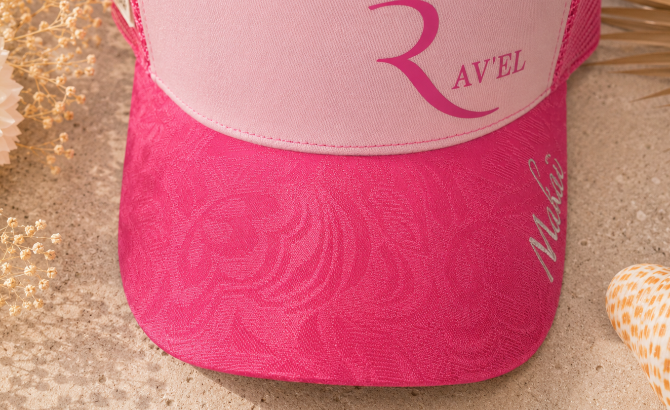 Rosa Riviera: Casquette rose Trucker premium en édition limitée collab Makaĩ