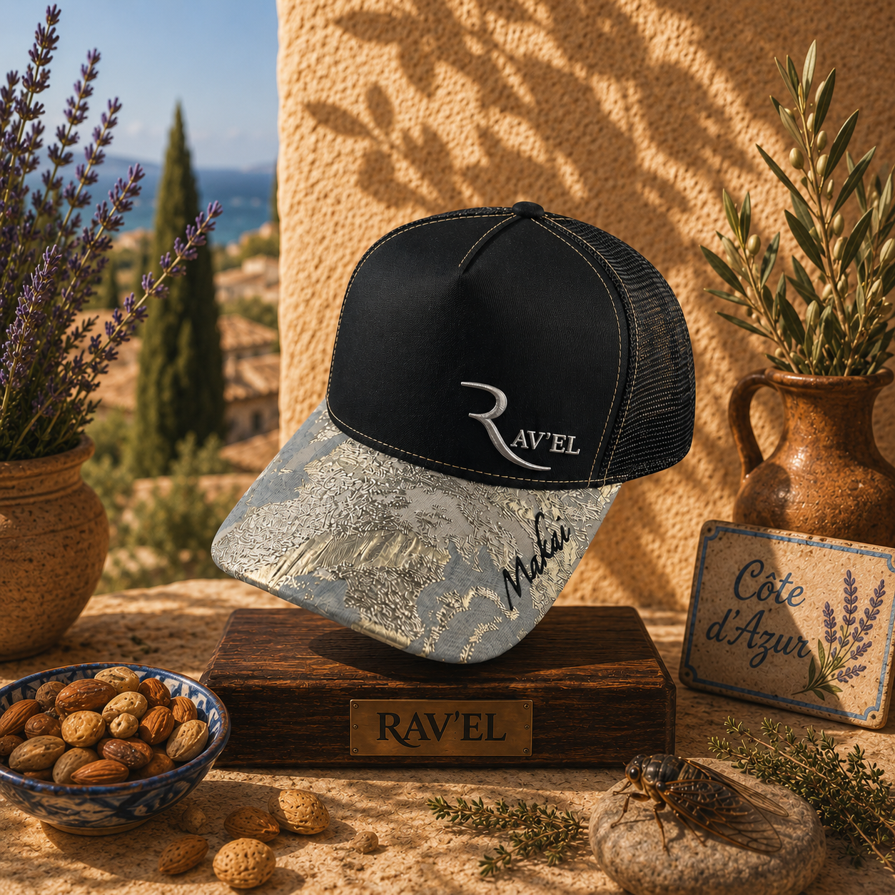 Black Silver: Casquette noire/argent Trucker premium en édition limitée collab Makaĩ