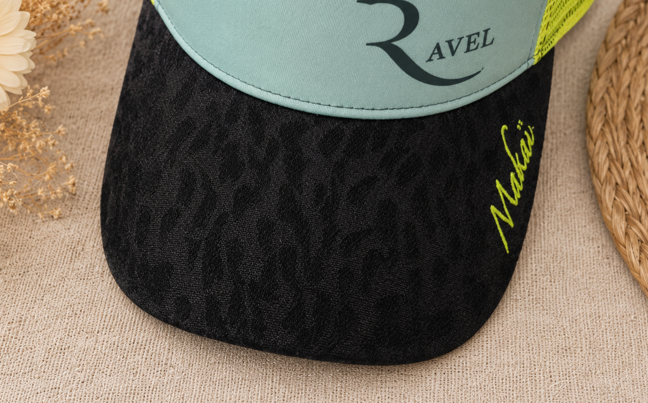 La Sportive: Casquette bleue/jaune/noire Trucker premium en édition limitée collab Makaĩ