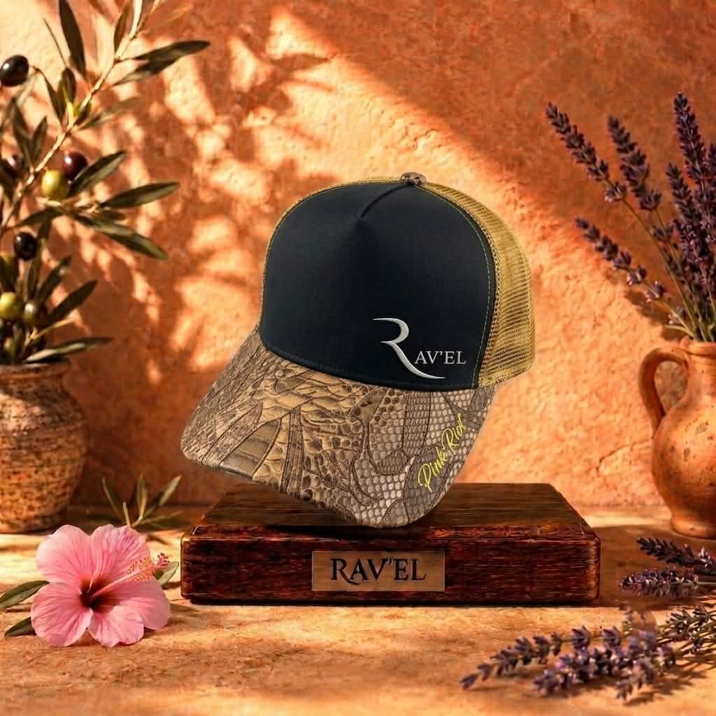 Casquette serpent/noire Trucker premium en édition limitée collab Makaĩ