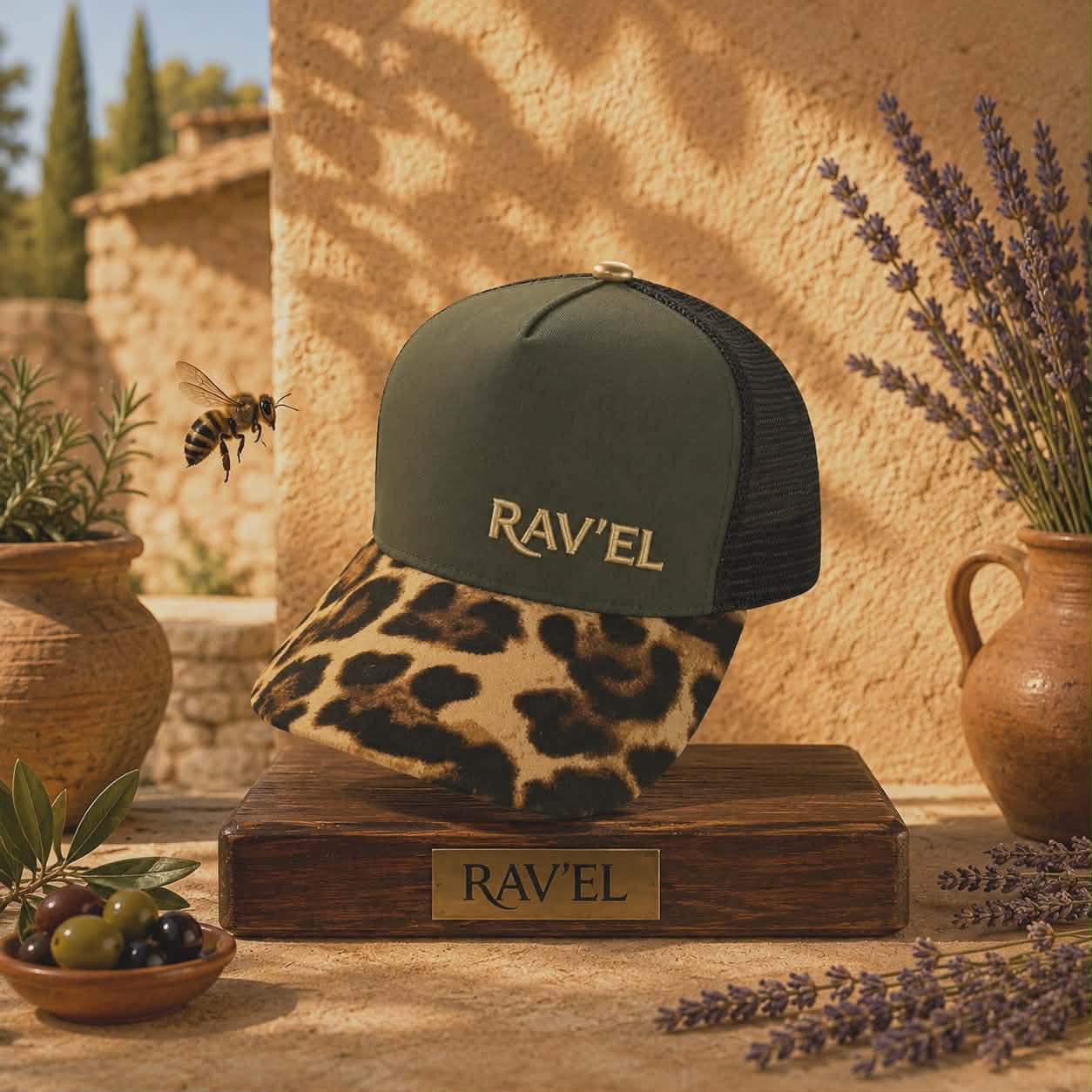 Maki: Casquette vert kaki/panthère Trucker premium en édition limitée à 83 exemplaires